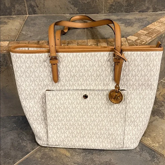 MICHAEL Michael Kors Cream and Tan Tote Set - Picture 9 of 13